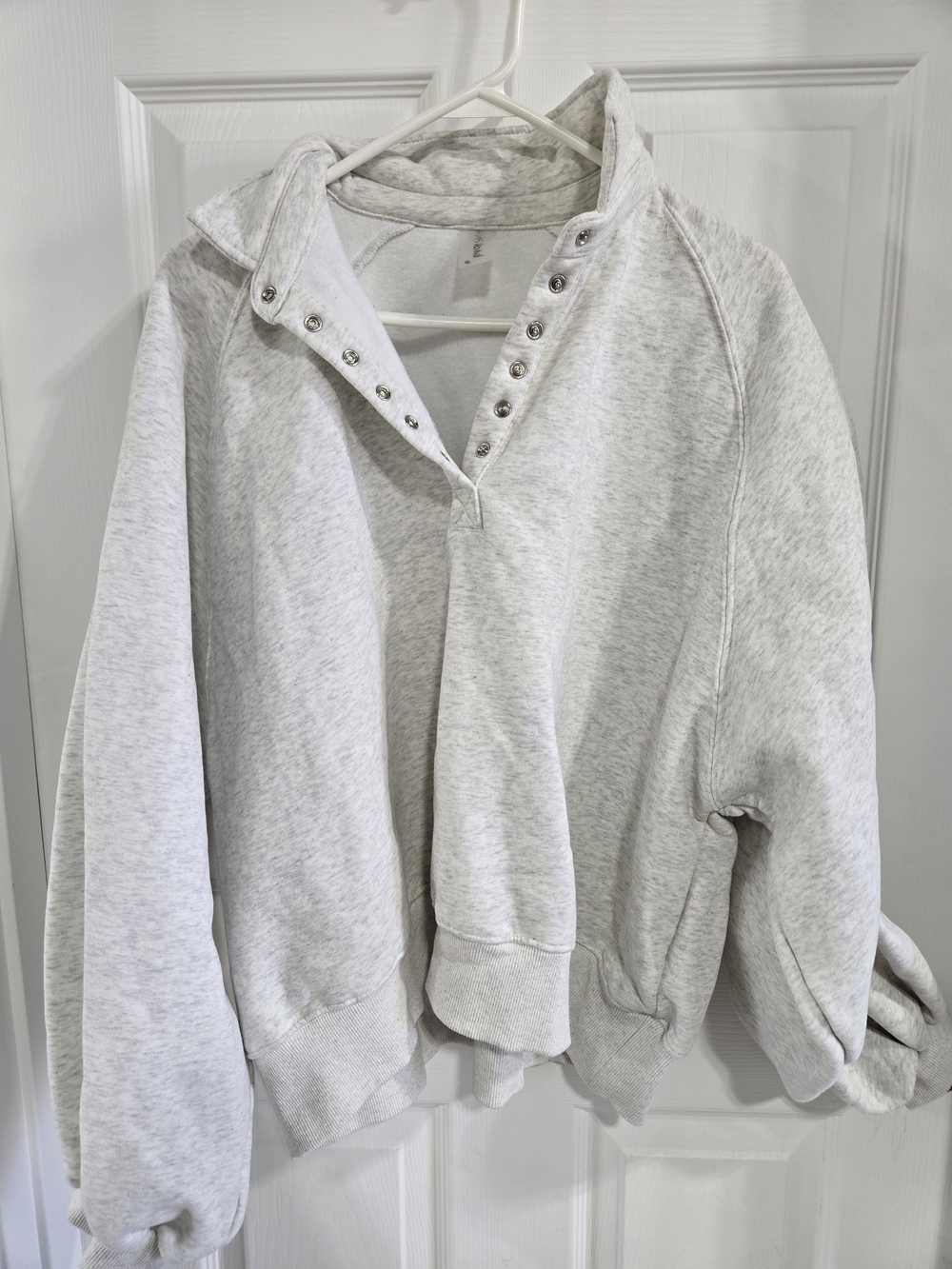 AS Revival Light Gray Snap-Button Pullover Sweatshirt- XL